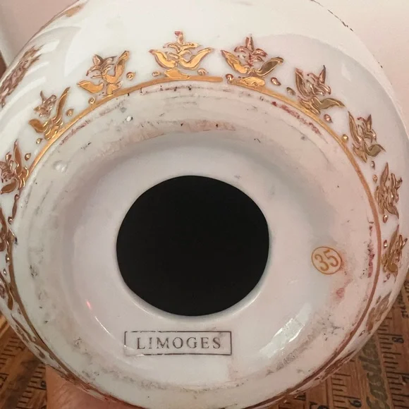 Limoges Multicolor (navy, white & gold) Decorative Sculpture #35 porcelain egg